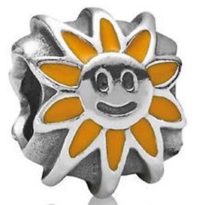 Pandora Authentic Retired Enamel and Sterling Silver Sun Charm ☀️☀️☀️ Smiley